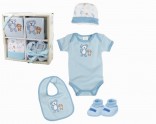 PlayShoes 4-dílná kojenecká souprava New Baby - dárková sada - modrá nové  zboží  AKCE