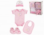 PlayShoes 4-dílná kojenecká souprava New Baby - dárková sada - růžová nové zboží AKCE