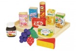 Potraviny pro dětský obchod - kuchyňku - v dřevěné krabičce 